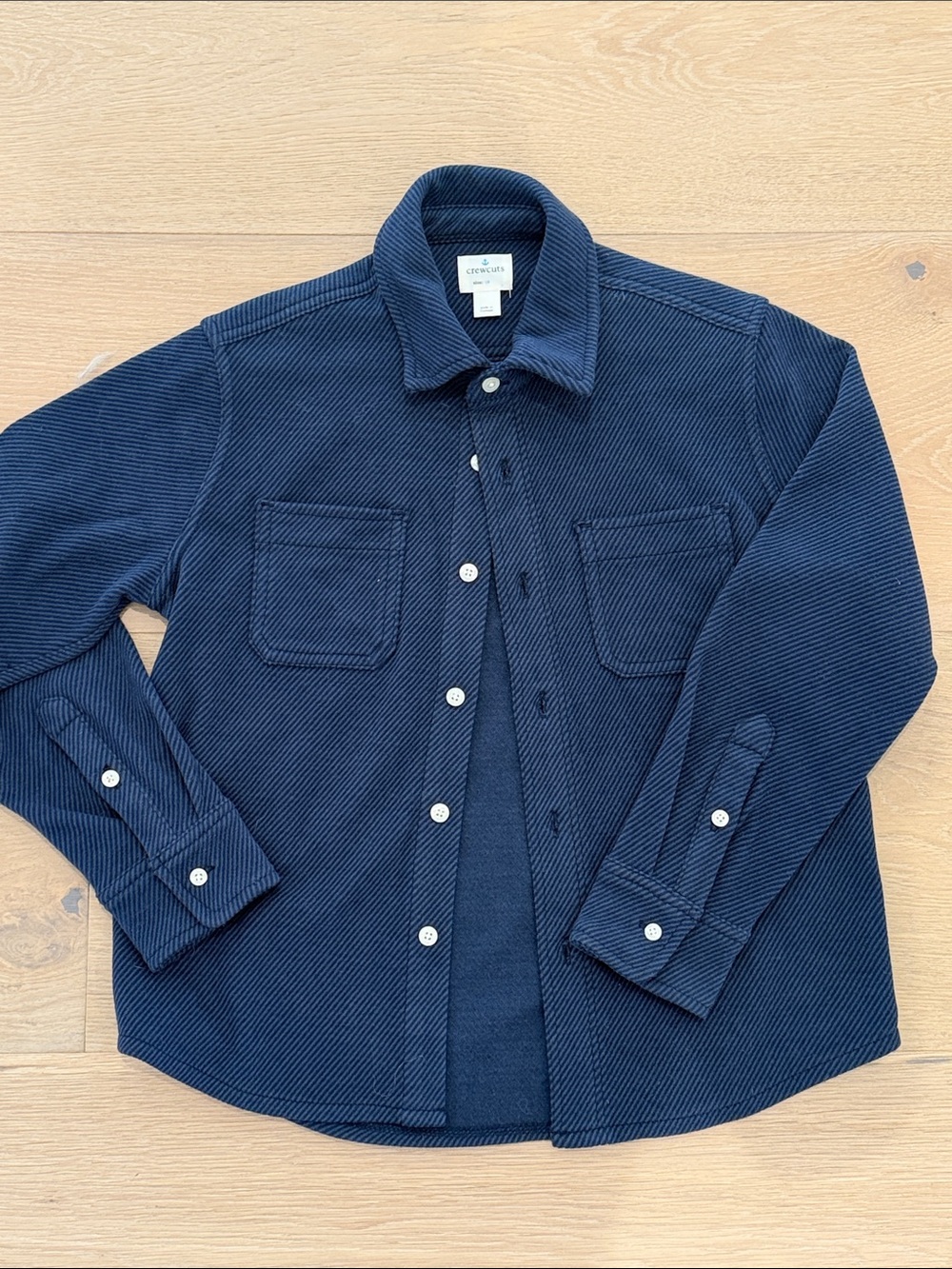 Crewcuts Navy Textured Shirt Jacket